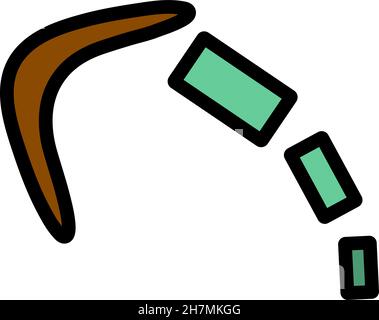 Icona Cashback Boomerang. Contorno grassetto modificabile con disegno riempimento colore. Illustrazione vettoriale. Illustrazione Vettoriale
