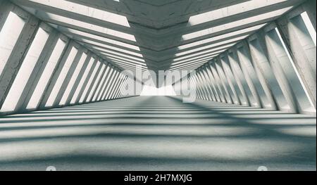 astratto moderno ingresso tunnel in cemento. rendering 3d Foto Stock