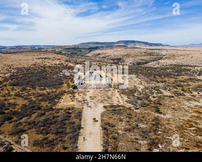 Antenna del sito archeologico Canada de la Virgen, Guanajuato, Messico Foto Stock