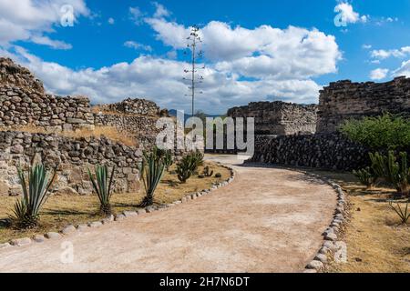 Sito archeologico di Mitla dalla cultura Zapotec, San Pablo Villa de Mitla, Oaxaca, Messico Foto Stock