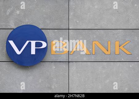 Logo VP Bank, Vaduz, Principato del Liechtenstein Foto Stock