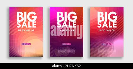 Dinamico moderno fluido mobile per flash vendita banner. Design del modello di banner di vendita Illustrazione Vettoriale