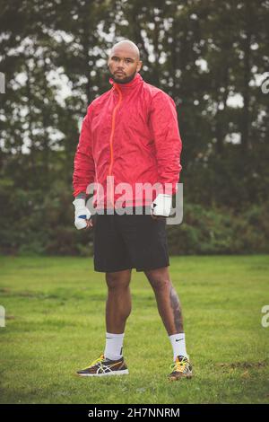 02/10/20, Inghilterra. Frazer Clarke, medaglia olimpica di bronzo super pesante a Burton su Trent nel Regno Unito. Foto di Sam Mellish. Foto Stock