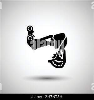 Deragliatore posteriore per biciclette. Icona del vettore degli accessori per biciclette. Illustrazione Vettoriale