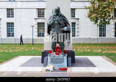 Il Memoriale di Guerra Coreano a Victoria Embankment Gardens, Londra, Regno Unito. Foto Stock