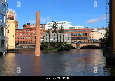 Norrkoping città in Svezia. Ex luogo industriale - architettura rivitalizzata. Foto Stock