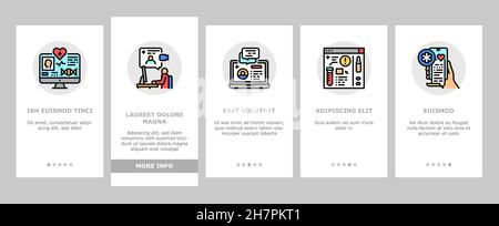 Teletrashy Medicine Treatment Onboarding Icons Set Vector Illustrazione Vettoriale