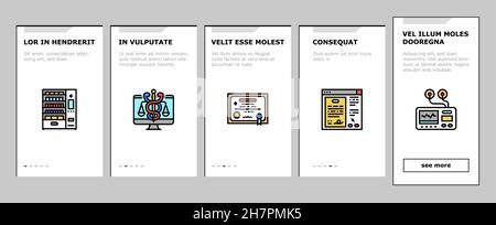 Teletrashy Medicine Treatment Onboarding Icons Set Vector Illustrazione Vettoriale