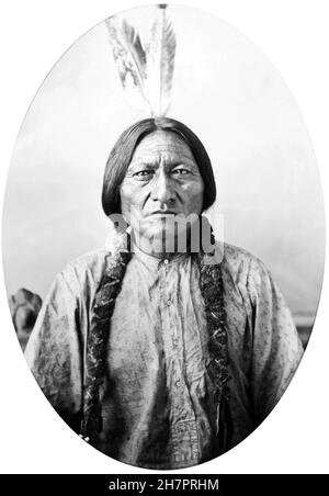 Sitting Bull (1831-1890), un uomo santo e leader Hunkpapa Lakota, in gran parte responsabile della sconfitta del generale Custer a Little Bighorn. Foto c.1881 di David Francis Barry, c. 1886/7 Foto Stock