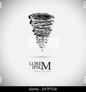 Oggetto Tornado. Il vortice del logo. Illustrazione vettoriale Illustrazione Vettoriale