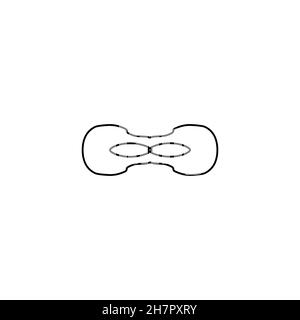 Icona linea maschera PROM. Semplice stile evento carnevale poster sfondo simbolo. Elemento di design del logo. Stampa T-shirt. Vettore per adesivo. Illustrazione Vettoriale