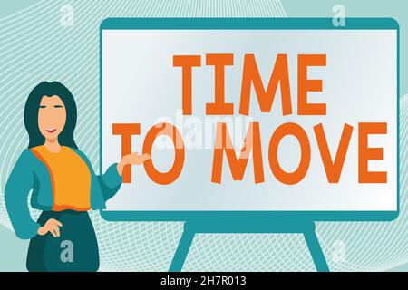 Segnale che mostra il tempo di spostamento. Modifica concettuale della foto nello stesso modo o per riflettere su ciò che è attuale digitando nuovo capitolo del libro, registrando fresco Foto Stock