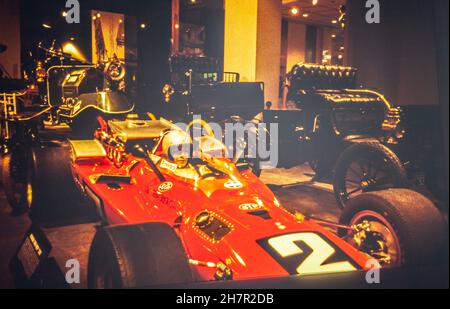 NEW YORK, STATI UNITI MAGGIO 1970: Formula 1 auto museo negli anni '70 Foto Stock