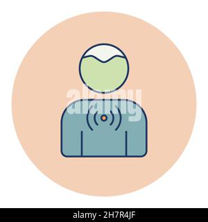 Nuovi sintomi di Coronavirus mal di gola isolato vettore icona. Segnale medico. Simbolo grafico per sito web medico e design app, logo, app, UI Illustrazione Vettoriale