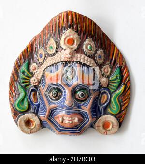 Vintage Indian Papier Mache Face Mask Figure Foto Stock