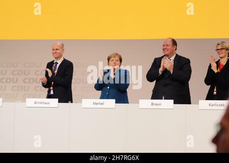 Friedrich Merz Kandidat für den CDU-Parteivorsitz auf dem Bundesparteitag der CDU 2018 ad Amburgo Foto Stock