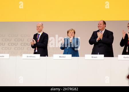 Friedrich Merz Kandidat für den CDU-Parteivorsitz auf dem Bundesparteitag der CDU 2018 ad Amburgo Foto Stock