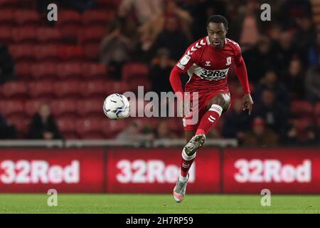 MIDDLESBROUGH, GBR. 23 NOVEMBRE Marc Bola di Middlesbrough durante la partita del Campionato Sky Bet tra Middlesbrough e Preston North End al Riverside Stadium di Middlesbrough martedì 23 novembre 2021. (Credit: Mark Fletcher | MI News) Credit: MI News & Sport /Alamy Live News Foto Stock