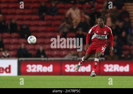 MIDDLESBROUGH, GBR. 23 NOVEMBRE Marc Bola di Middlesbrough durante la partita del Campionato Sky Bet tra Middlesbrough e Preston North End al Riverside Stadium di Middlesbrough martedì 23 novembre 2021. (Credit: Mark Fletcher | MI News) Credit: MI News & Sport /Alamy Live News Foto Stock