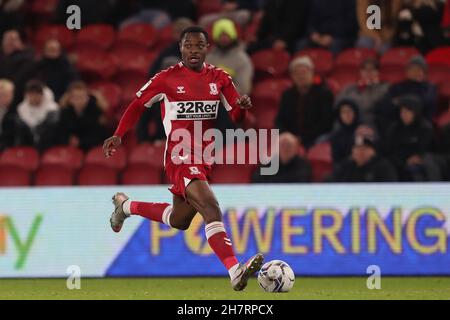 MIDDLESBROUGH, GBR. 23 NOVEMBRE Marc Bola di Middlesbrough durante la partita del Campionato Sky Bet tra Middlesbrough e Preston North End al Riverside Stadium di Middlesbrough martedì 23 novembre 2021. (Credit: Mark Fletcher | MI News) Credit: MI News & Sport /Alamy Live News Foto Stock