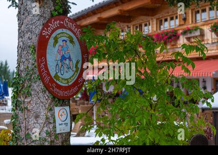 Winklmoosalm o Winklmoos Alp innevato, altopiano 1170 m ASL, Reit im Winkl, Chiemgau, alta Baviera, Alpi bavaresi, Germania meridionale, Europa Foto Stock