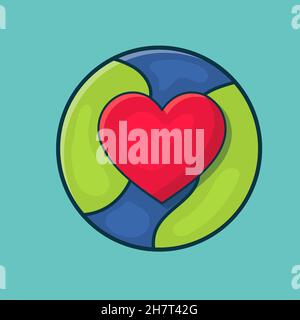 amore terra concetto simbolo isolato vettore illustrazione Illustrazione Vettoriale