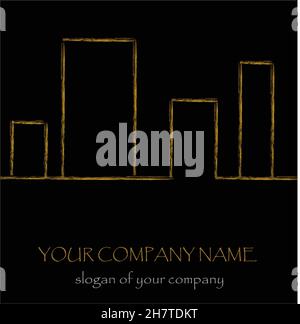 Idea di design del logo aziendale, modello di logo artistico, logo vettoriale Illustrazione Vettoriale