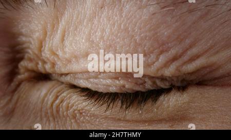 Foto dell'occhio grigio femmina di chiusura Foto Stock