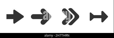 Frecce nere Imposta icone. Collezione di frecce. Frecce moderne. Foto Stock