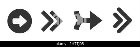 Frecce nere Imposta icone. Freccia. Cursore. Frecce semplici e moderne. Foto Stock