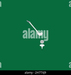 Icona della linea di golf. Semplice stile Golf sport poster simbolo di sfondo. Elemento di design del logo. Stampa T-shirt. Vettore per adesivo. Illustrazione Vettoriale