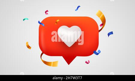 Icona simile a notifica. Come icona cuore. Social media. Illustrazione vettoriale Illustrazione Vettoriale