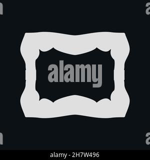 Icona piatta della cornice di testo mobile. Simbolo di disegno banner di stile semplice. Elemento di design del logo. Stampa T-shirt. Eps10. Vettore per adesivo. Illustrazione Vettoriale