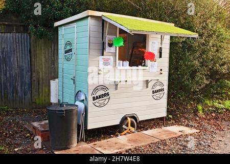 Snack Wagon sulla strada sulla A456 nr. Berrington, Shropshire, Inghilterra Foto Stock