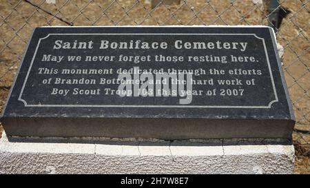 Washington, Stati Uniti. 6 luglio 2021. Foto scattata il 6 luglio 2021 mostra il cimitero della scuola industriale indiana di St. Boniface a Banning, San Bernardino County, California, Stati Uniti. Credit: Zeng Hui/Xinhua/Alamy Live News Foto Stock