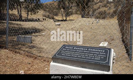 Washington, Stati Uniti. 6 luglio 2021. Foto scattata il 6 luglio 2021 mostra il cimitero della scuola industriale indiana di St. Boniface a Banning, San Bernardino County, California, Stati Uniti. Credit: Zeng Hui/Xinhua/Alamy Live News Foto Stock