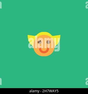 Icona giapponese emoji piatta. Simbolo cinese semplice. Elemento di design del logo. Stampa T-shirt. Eps10. Vettore per adesivo. Illustrazione Vettoriale