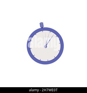 Cronometro cartoon piatto, tracciamento del tempo, concetto di illustrazione vettoriale dello sport Illustrazione Vettoriale