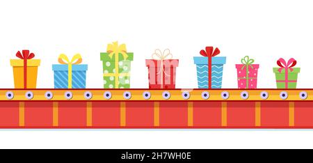 Confezioni regalo natalizie. Illustrazione Vettoriale