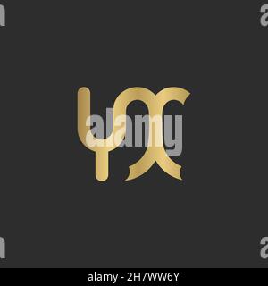 Lettere iniziali logo YX, XY, X e Y Illustrazione Vettoriale