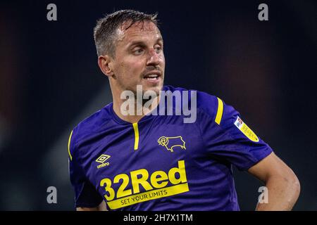 LONDRA, INGHILTERRA - NOVEMBRE 24: Phil Jagielka della Contea di Derby durante la partita del Campionato Sky Bet tra Fulham e Derby County a Craven Cottage o Foto Stock