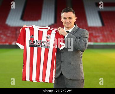 Sheffield, Regno Unito, 25 novembre 2021. Paul Heckingbottom è stato presentato come nuovo manager Sheffield Utd a Bramall Lane, Sheffield. Data foto: 25 novembre 2021. Il credito d'immagine dovrebbe leggere: Simon Bellis/Sportimage Credit: Sportimage/Alamy Live News Foto Stock