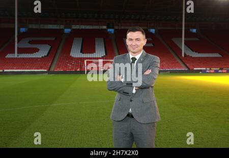 Sheffield, Regno Unito, 25 novembre 2021. Paul Heckingbottom ha presentato come nuovo manager di Sheffield United a Bramall Lane, Sheffield. Data foto: 25 novembre 2021. Il credito d'immagine dovrebbe leggere: Simon Bellis/Sportimage Credit: Sportimage/Alamy Live News Foto Stock