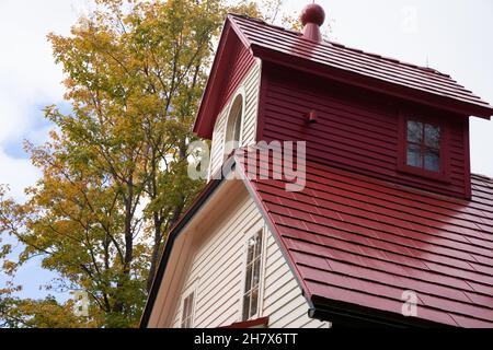 Baileys Harbor Rear Range Lighthouse - da vicino, a Door County, Wisconsin Foto Stock