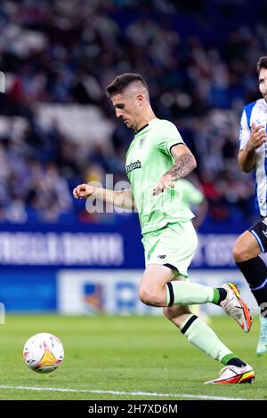 BARCELLONA - Oct 26: Oihan Sancet in azione durante la partita la Liga tra RCD Espanyol e Athletic Club de Bilbao allo stadio RCDE il 26 ottobre Foto Stock