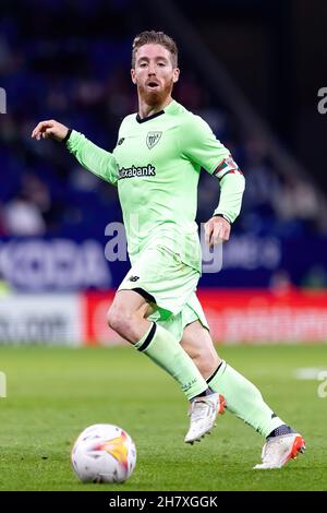 BARCELLONA - Oct 26: Iker Muniain in azione durante la partita la Liga tra RCD Espanyol e Athletic Club de Bilbao allo stadio RCDE il 26 ottobre Foto Stock