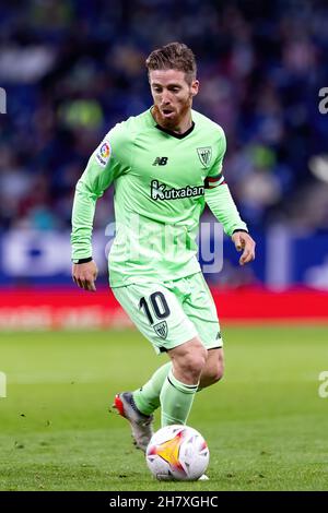 BARCELLONA - Oct 26: Iker Muniain in azione durante la partita la Liga tra RCD Espanyol e Athletic Club de Bilbao allo stadio RCDE il 26 ottobre Foto Stock