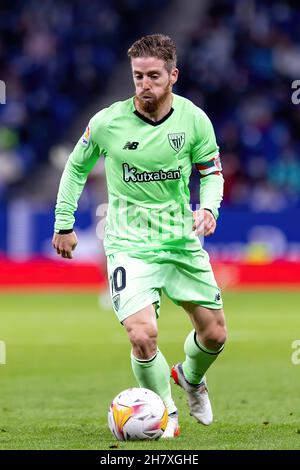 BARCELLONA - Oct 26: Iker Muniain in azione durante la partita la Liga tra RCD Espanyol e Athletic Club de Bilbao allo stadio RCDE il 26 ottobre Foto Stock