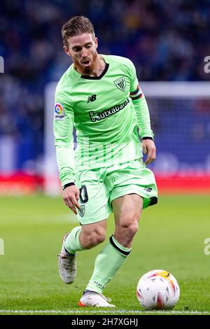 BARCELLONA - Oct 26: Iker Muniain in azione durante la partita la Liga tra RCD Espanyol e Athletic Club de Bilbao allo stadio RCDE il 26 ottobre Foto Stock