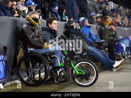 I tifosi dell'area accessibile prima della UEFA Europa League, il gruppo C si accoppiano al King Power Stadium di Leicester. Data immagine: Giovedì 25 novembre 2021. Foto Stock